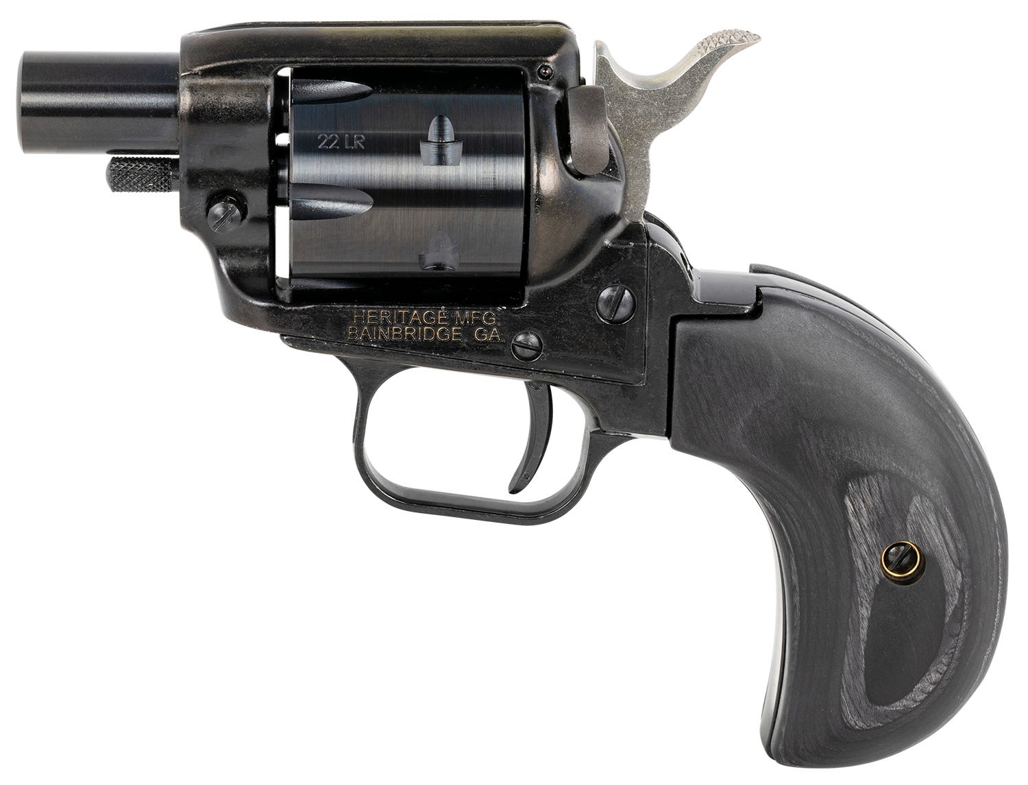 Heritage Firearms Barkeep Boot .22 LR 1.68" Barrel 6-Rounds Black Wood Birdshead Grip - Image 2