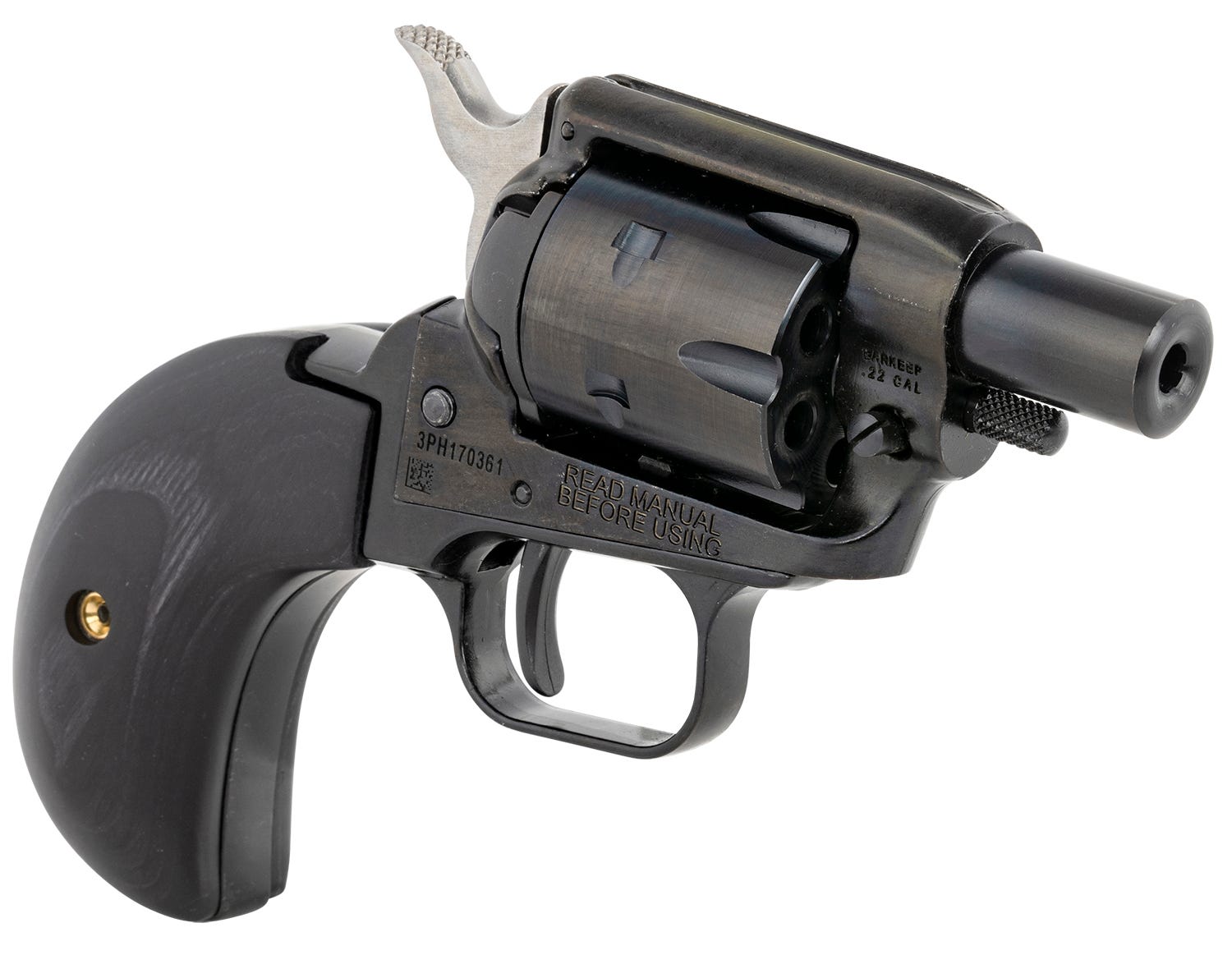 Heritage Firearms Barkeep Boot .22 LR 1.68" Barrel 6-Rounds Black Wood Birdshead Grip - Image 3