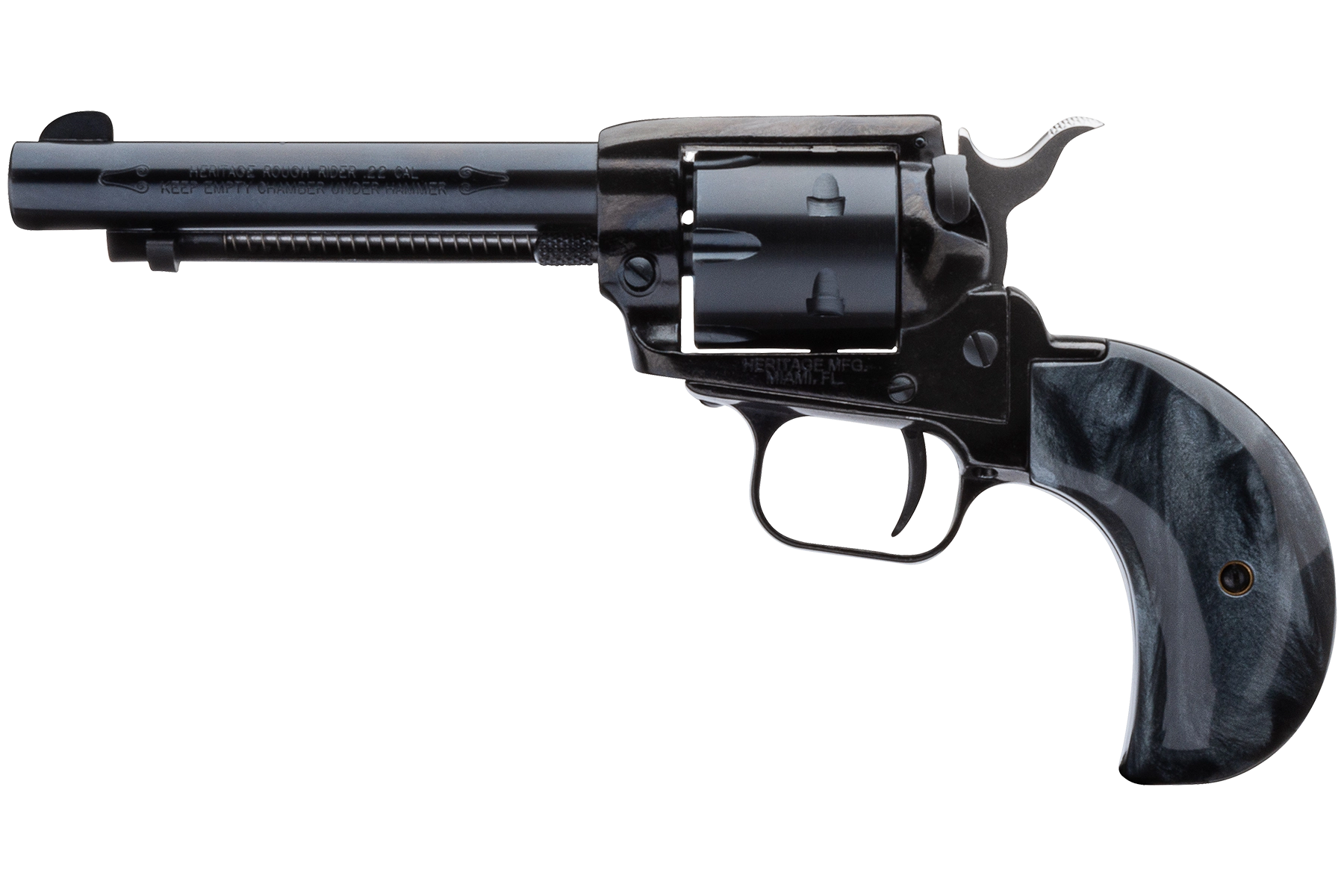 Heritage Firearms Rough Rider .22 LR/.22 Mag 4.75" Barrel 6-Rounds Black Pearl Grip - Image 4